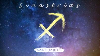 Sinastrías con Sagitario Ilustración del signo Sagitario en el cosmos