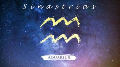 Sinastrías con Acuario Ilustración del signo Acuario con fondo cósmico