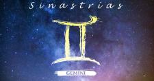 Ilustración del signo Géminis en el cosmos