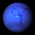 Ilustración del planeta Neptuno con el signo de Aries sobreimpresionado
