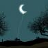 Ilustración de la Luna en cuarto menguante