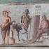 Quirón Apolo y Asclepios. Fresco del Museo Arqueológico Nacional de Nápoles